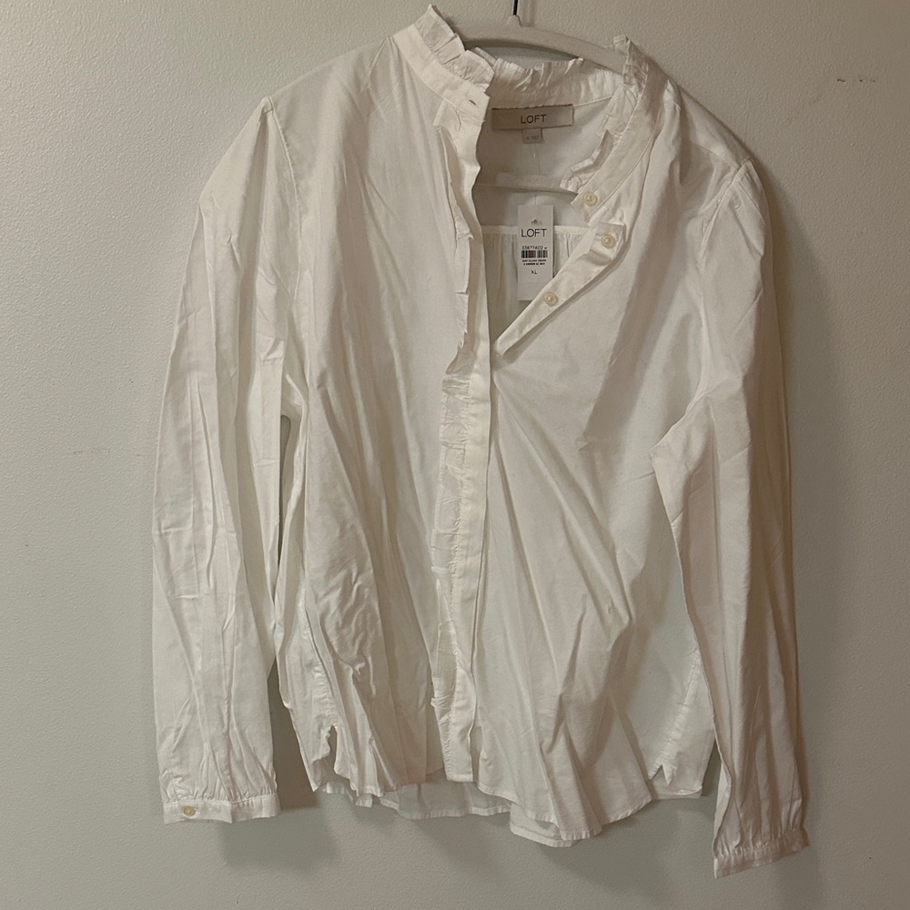 LOFT Men's Crisp White Shirt Jacket